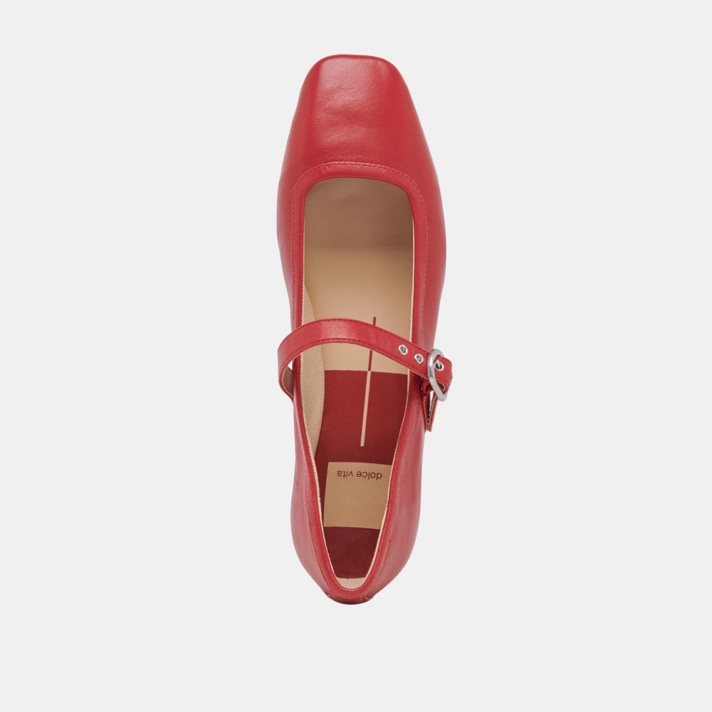 Dolce Vita Rodni Ballet Flats Red Leather