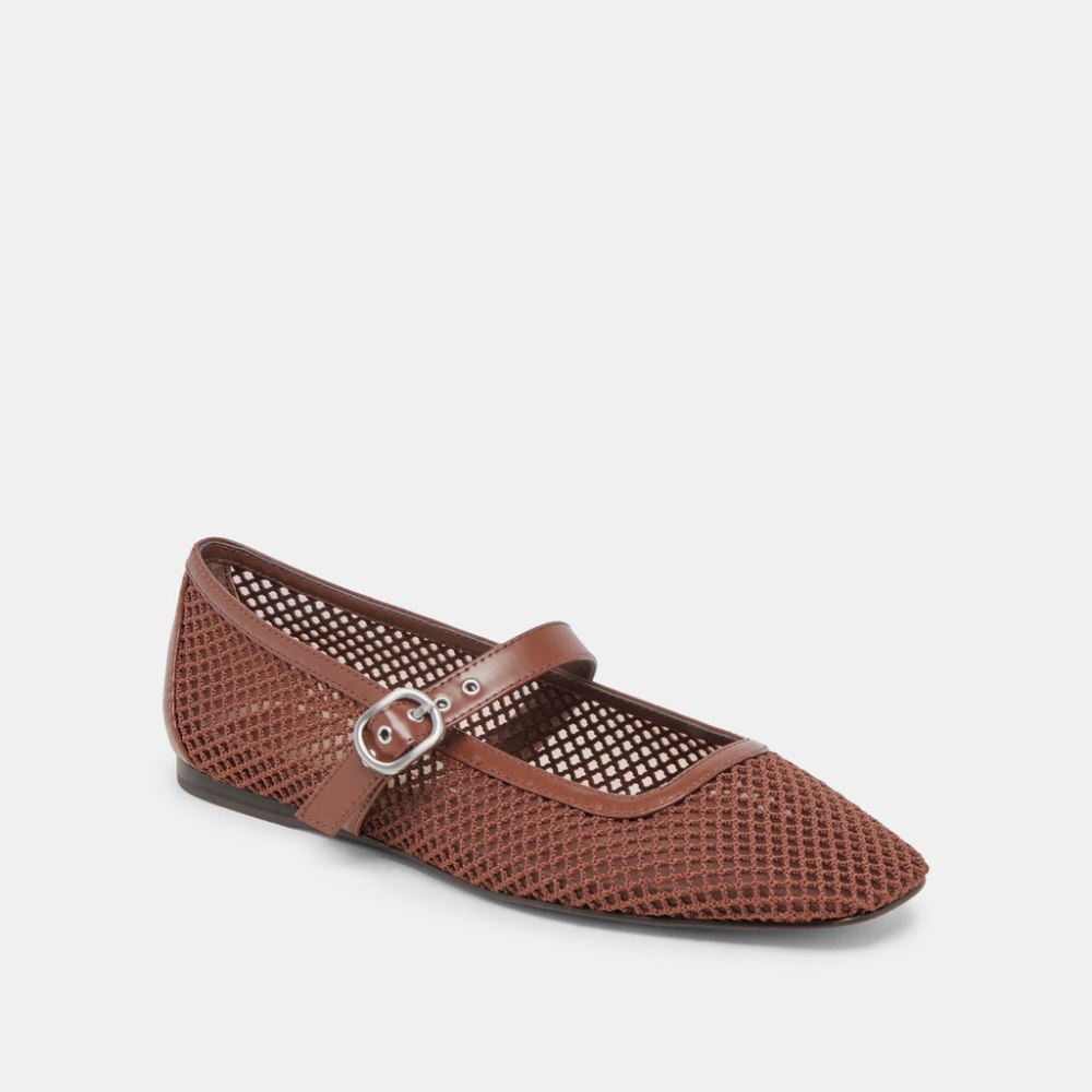 Dolce Vita Rodni Mesh Ballet Flats Toffee Woven Mesh