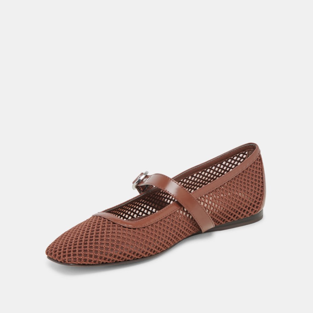 Dolce Vita Rodni Mesh Ballet Flats Toffee Woven Mesh