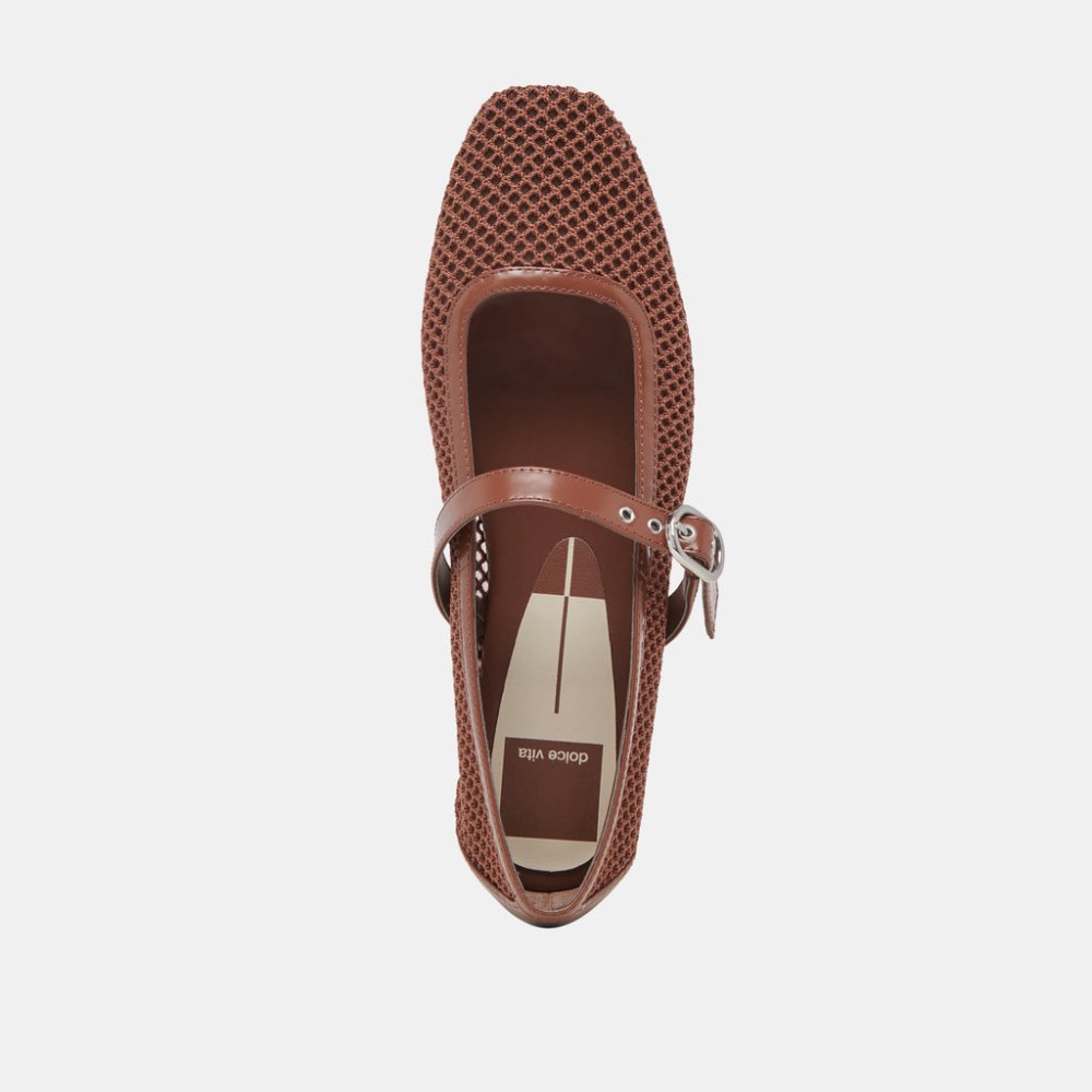 Dolce Vita Rodni Mesh Ballet Flats Toffee Woven Mesh