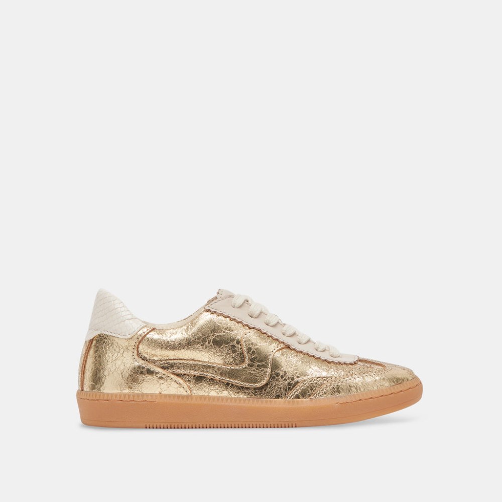 Dolce Vita Notice Sneakers Gold Distressed Leather
