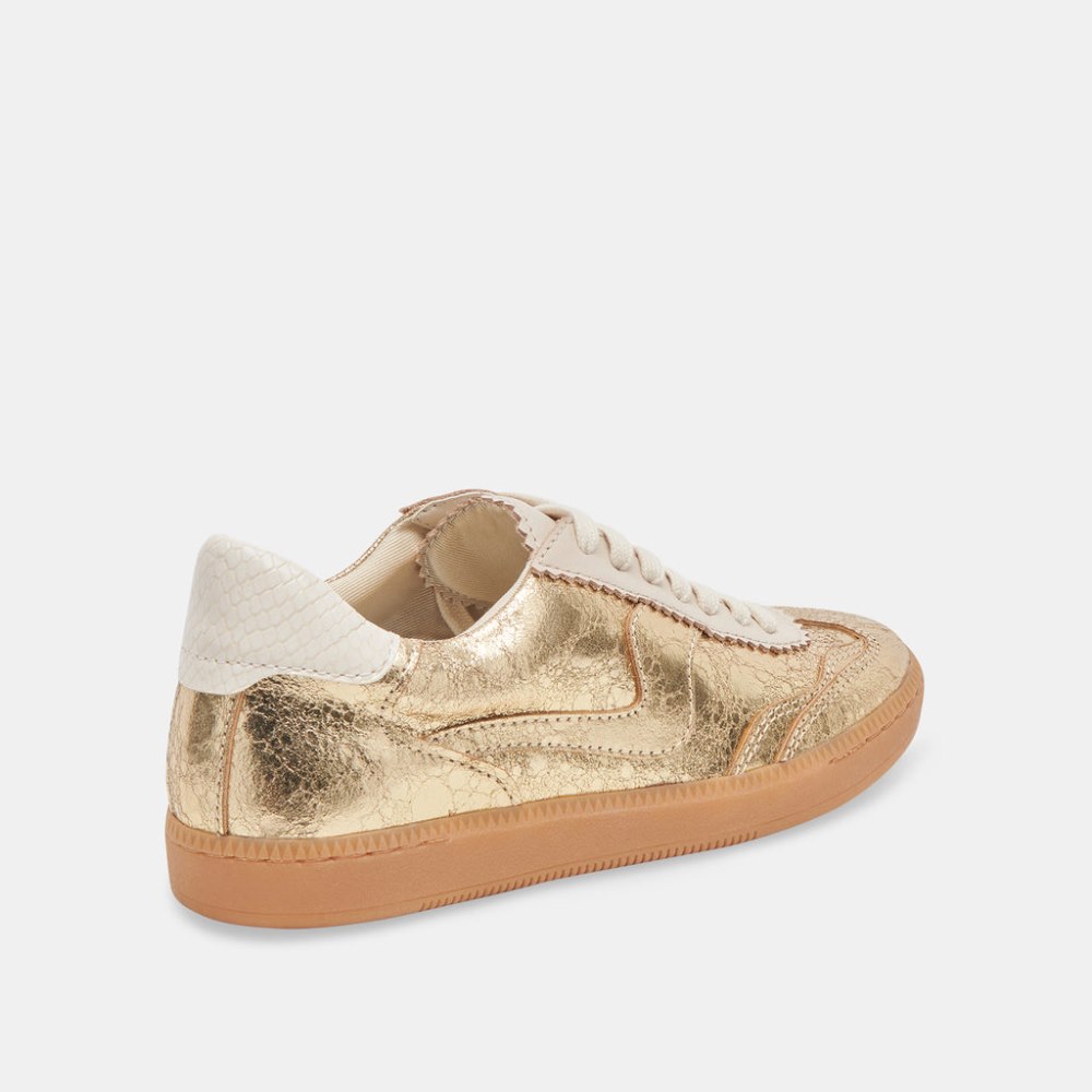 Dolce Vita Notice Sneakers Gold Distressed Leather