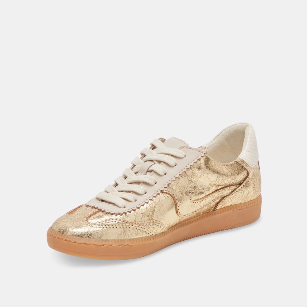Dolce Vita Notice Sneakers Gold Distressed Leather