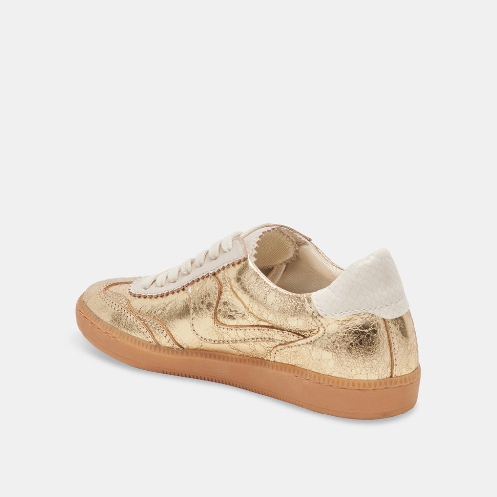 Dolce Vita Notice Sneakers Gold Distressed Leather