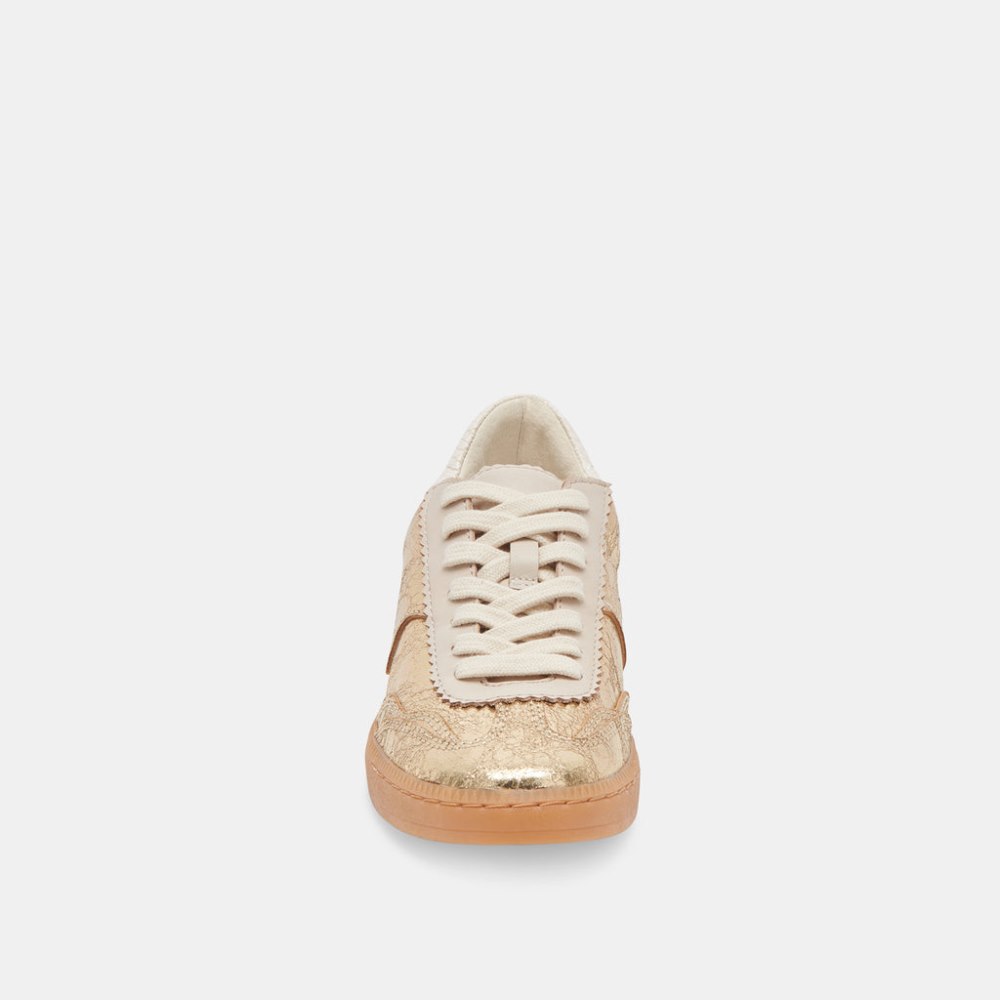 Dolce Vita Notice Sneakers Gold Distressed Leather