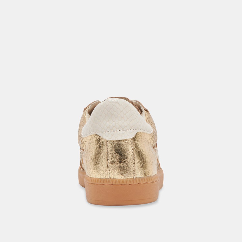 Dolce Vita Notice Sneakers Gold Distressed Leather