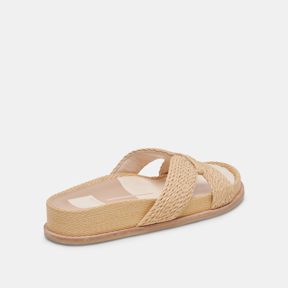 Dolce Vita Selda Wide Sandals Lt Natural Raffia