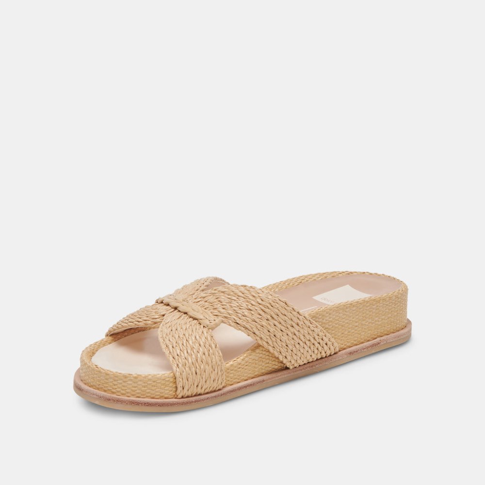 Dolce Vita Selda Wide Sandals Lt Natural Raffia