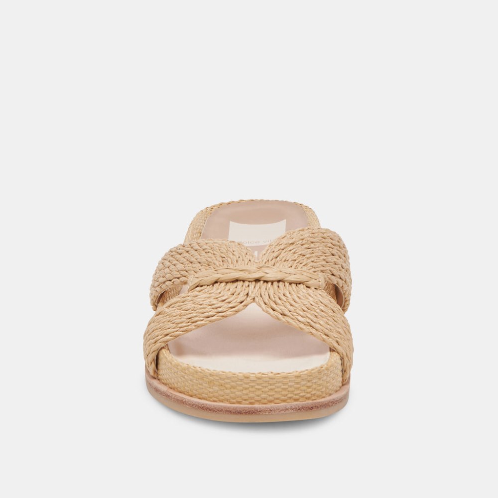 Dolce Vita Selda Wide Sandals Lt Natural Raffia
