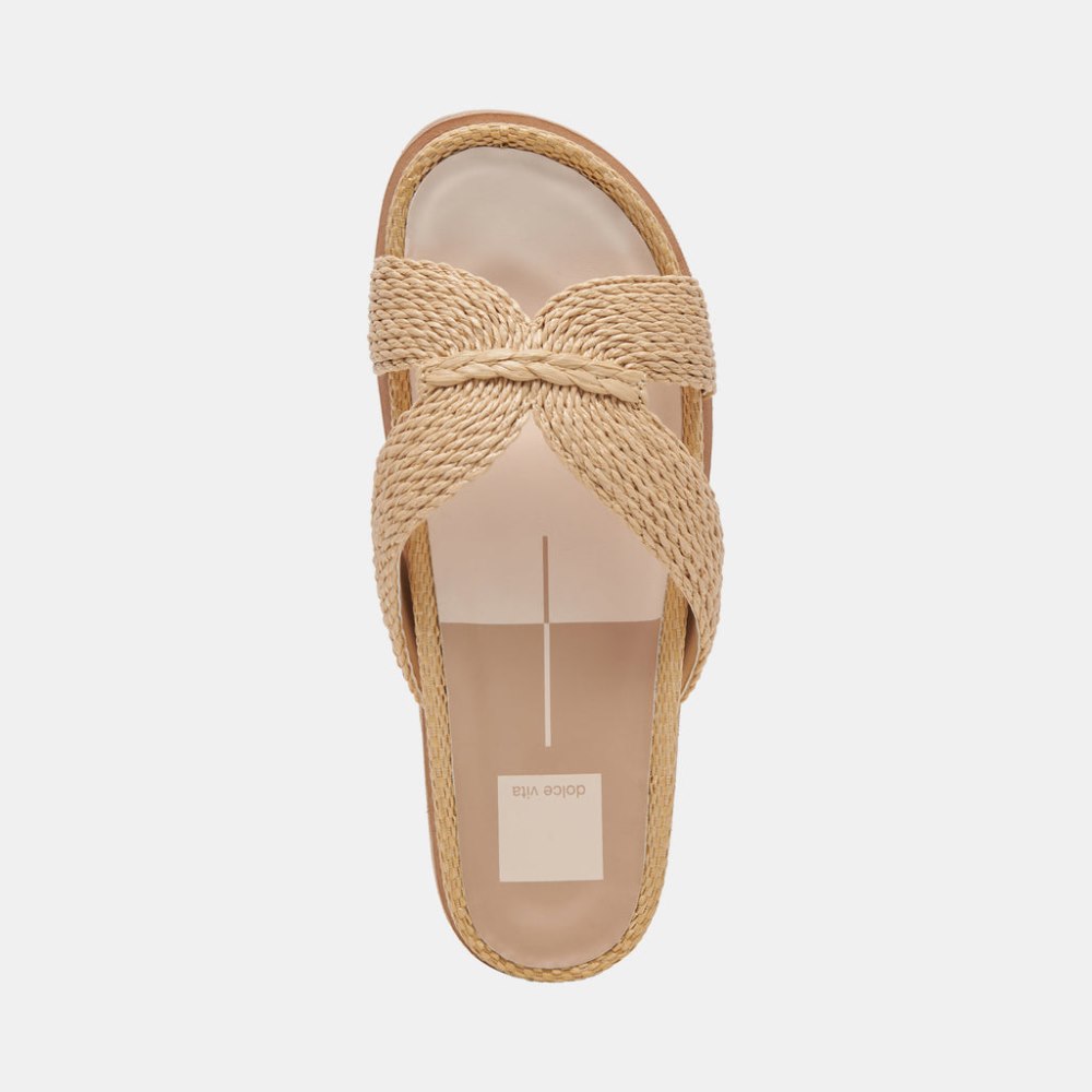 Dolce Vita Selda Wide Sandals Lt Natural Raffia