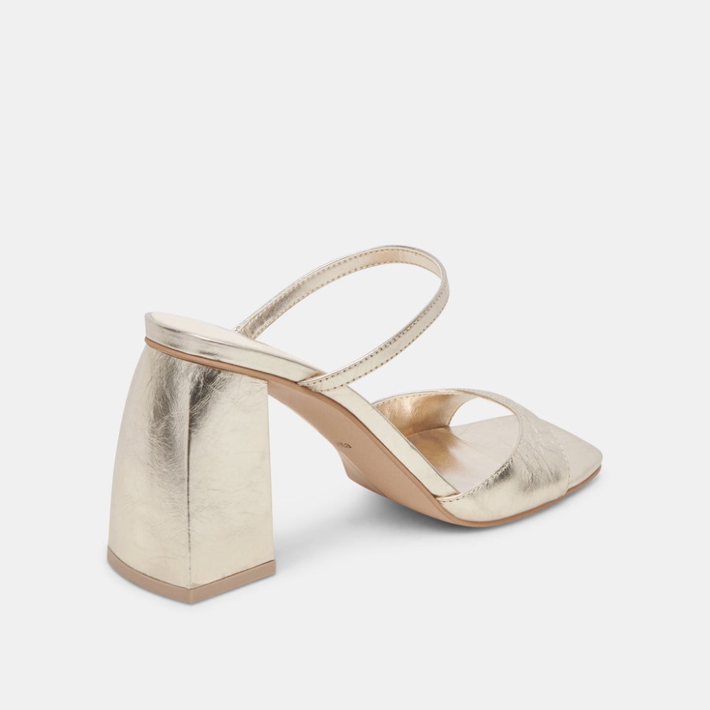 Dolce Vita Jemmy Heels Light Gold Crinkle Patent