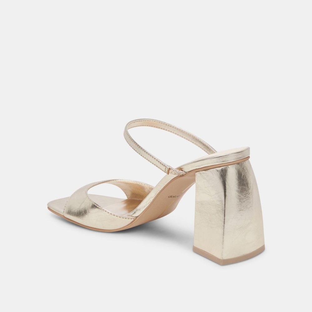 Dolce Vita Jemmy Heels Light Gold Crinkle Patent