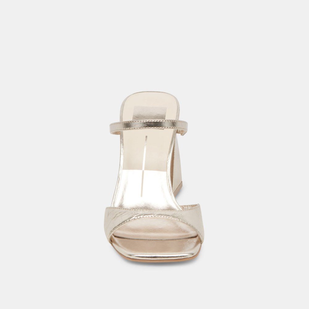 Dolce Vita Jemmy Heels Light Gold Crinkle Patent