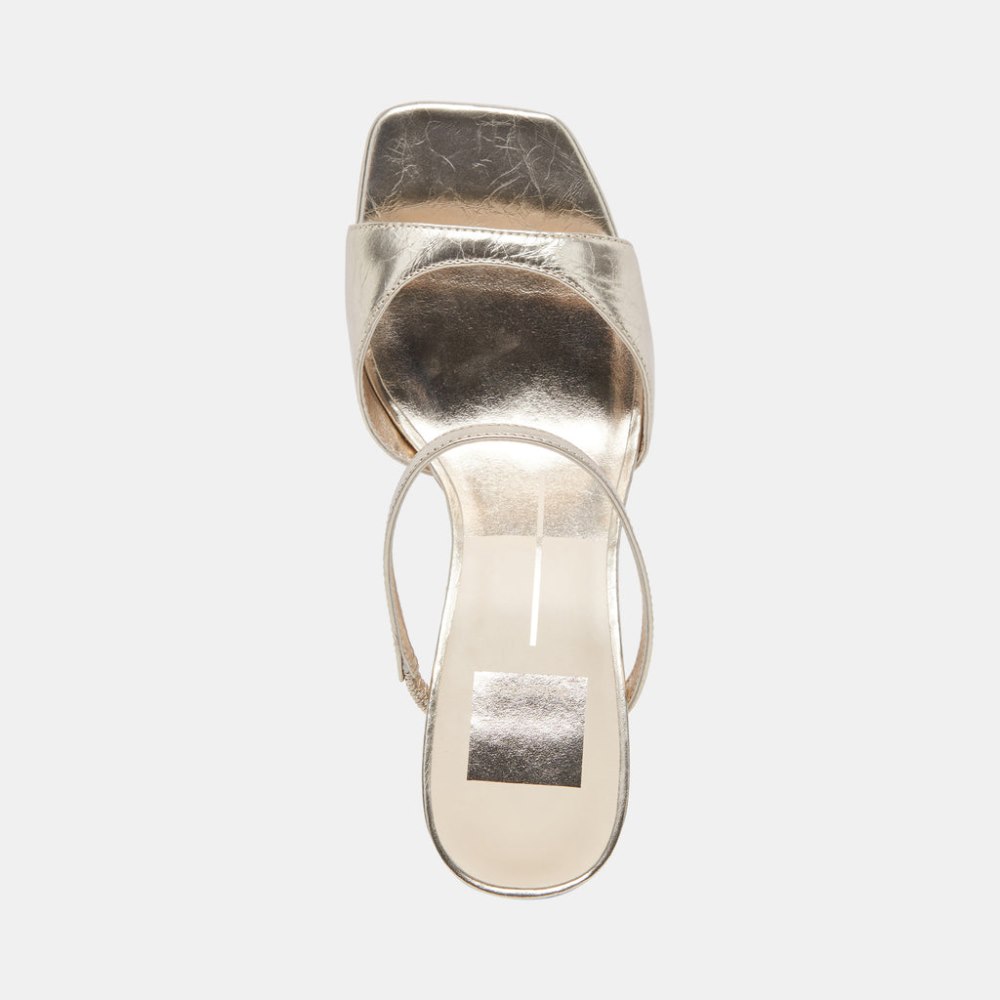 Dolce Vita Jemmy Heels Light Gold Crinkle Patent