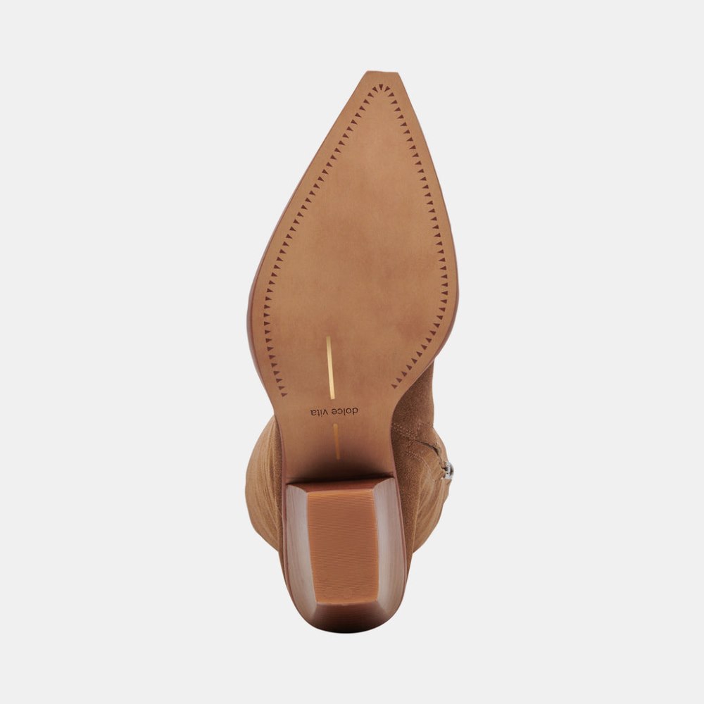 Dolce Vita Raj Wide Calf Boots Brown Suede