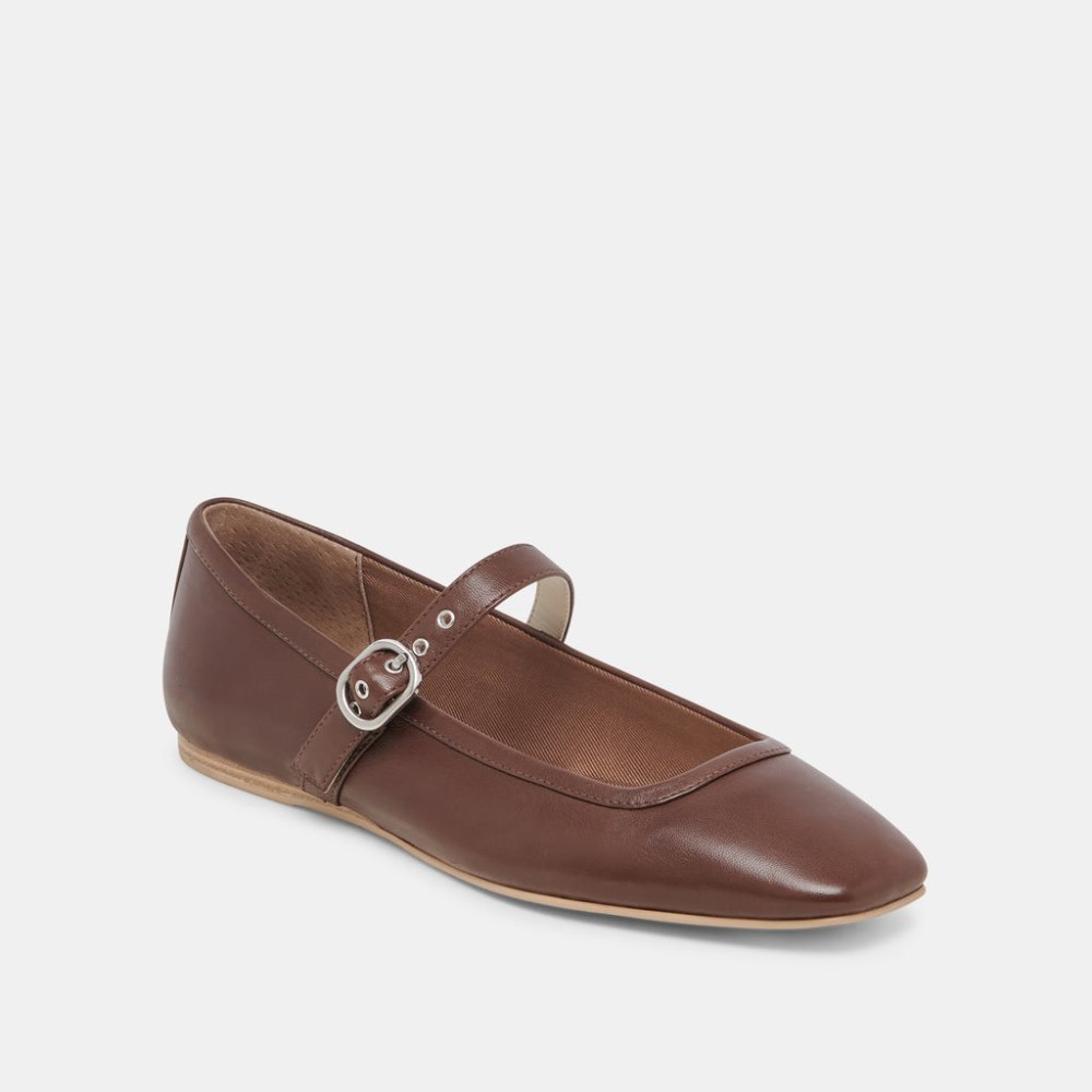 Dolce Vita Rodni Ballet Flats Dk Brown Leather