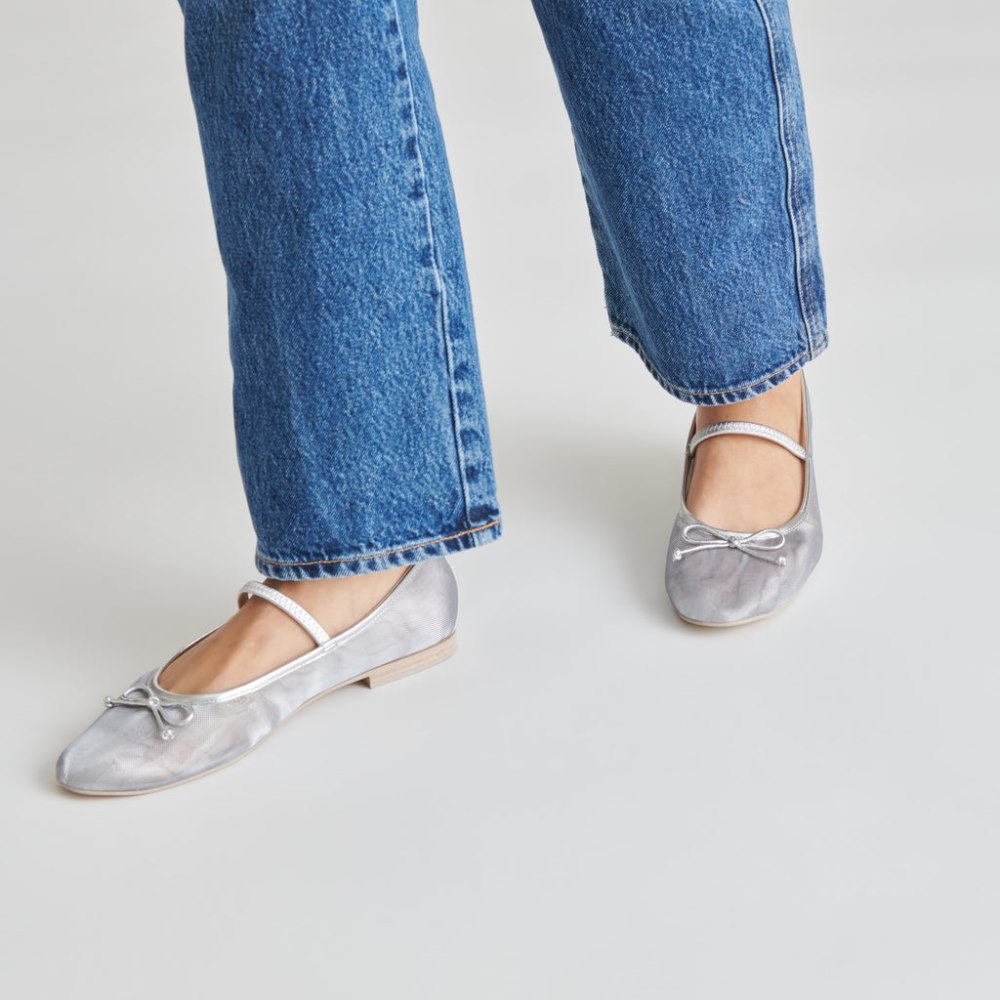 Dolce Vita Cadel Ballet Flats Silver Mesh