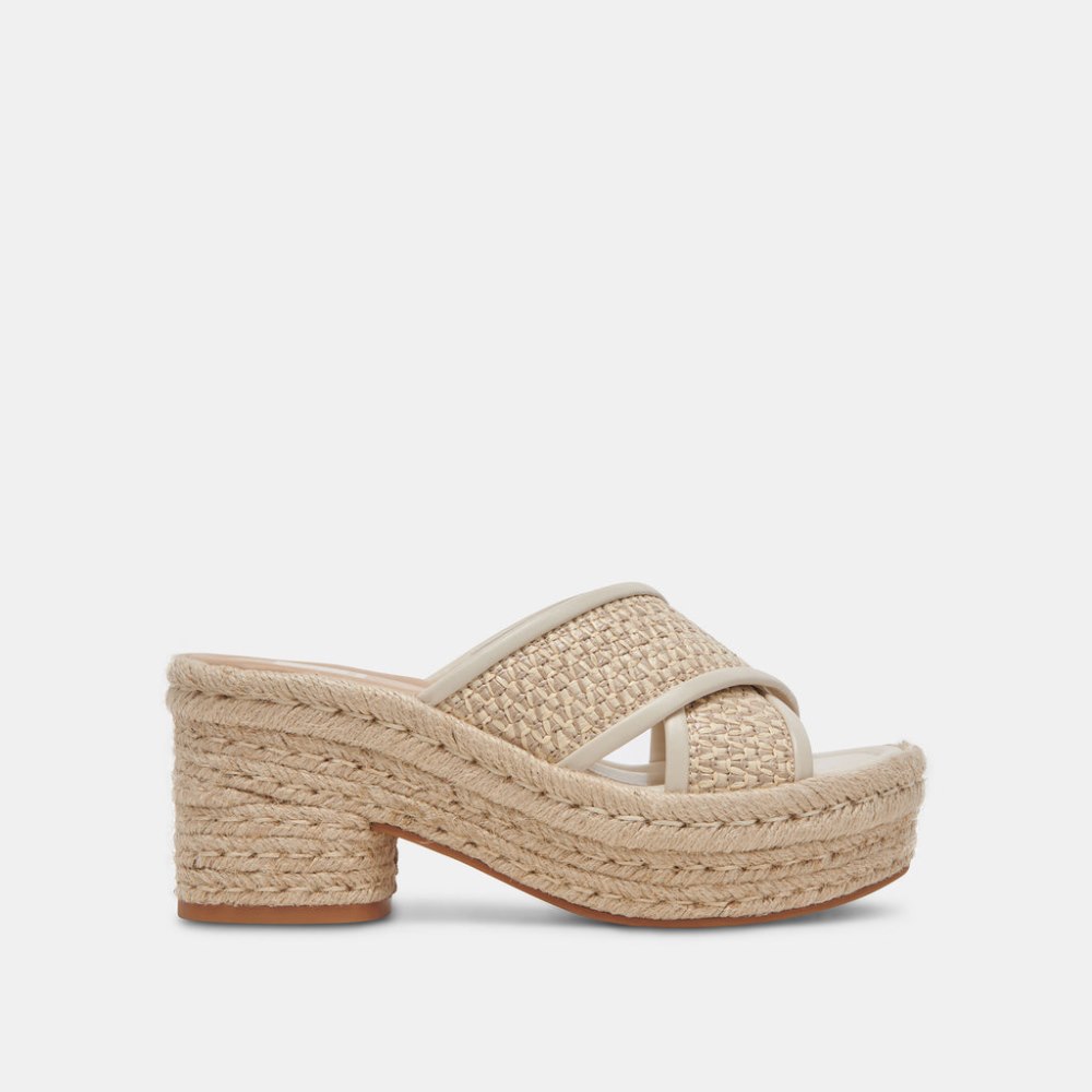 Dolce Vita Eldora Heels Natural White Raffia