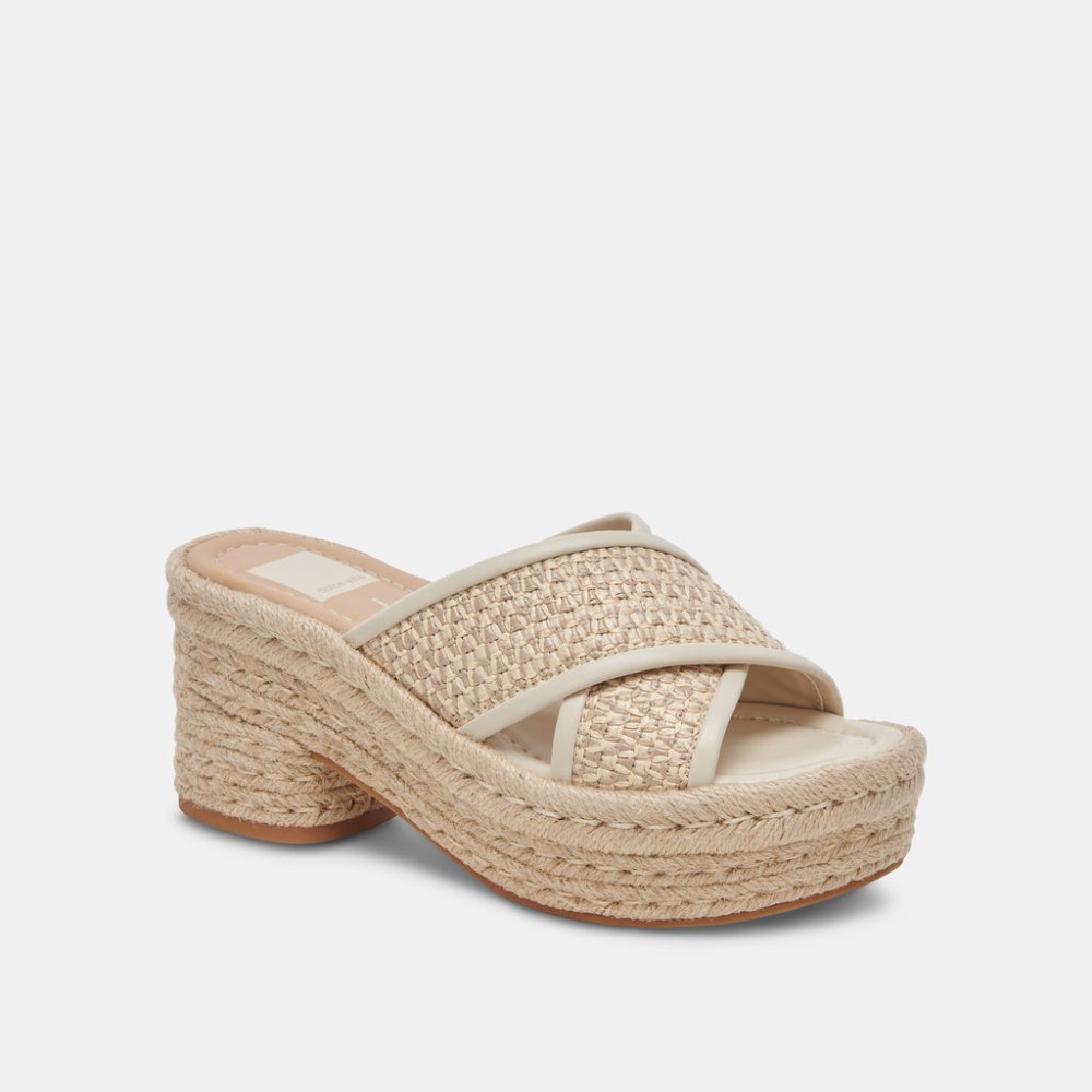 Dolce Vita Eldora Heels Natural White Raffia