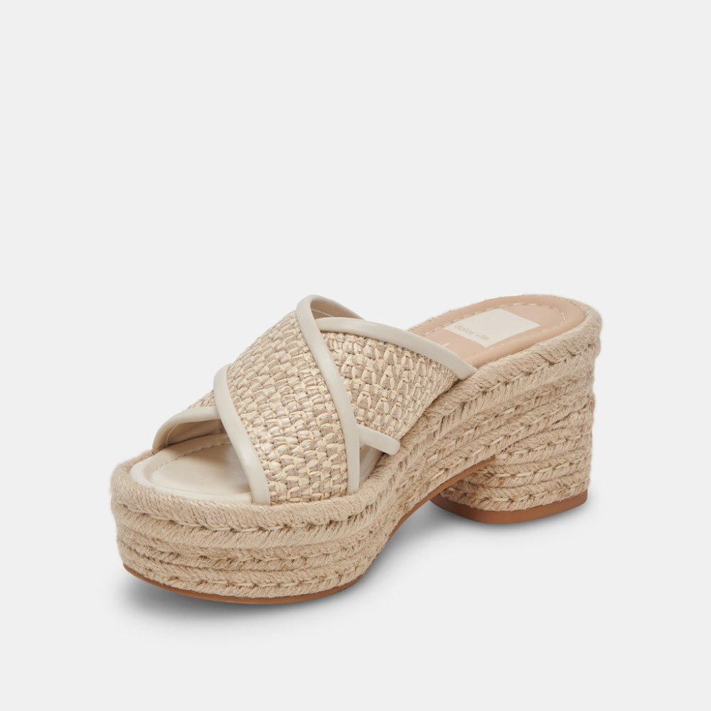 Dolce Vita Eldora Heels Natural White Raffia