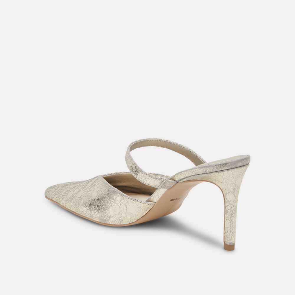 Dolce Vita Kanika Wide Heels Platinum Distressed Leather