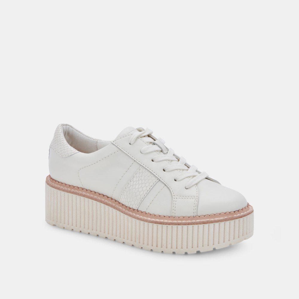 Dolce Vita Tiger Sneakers White Leather