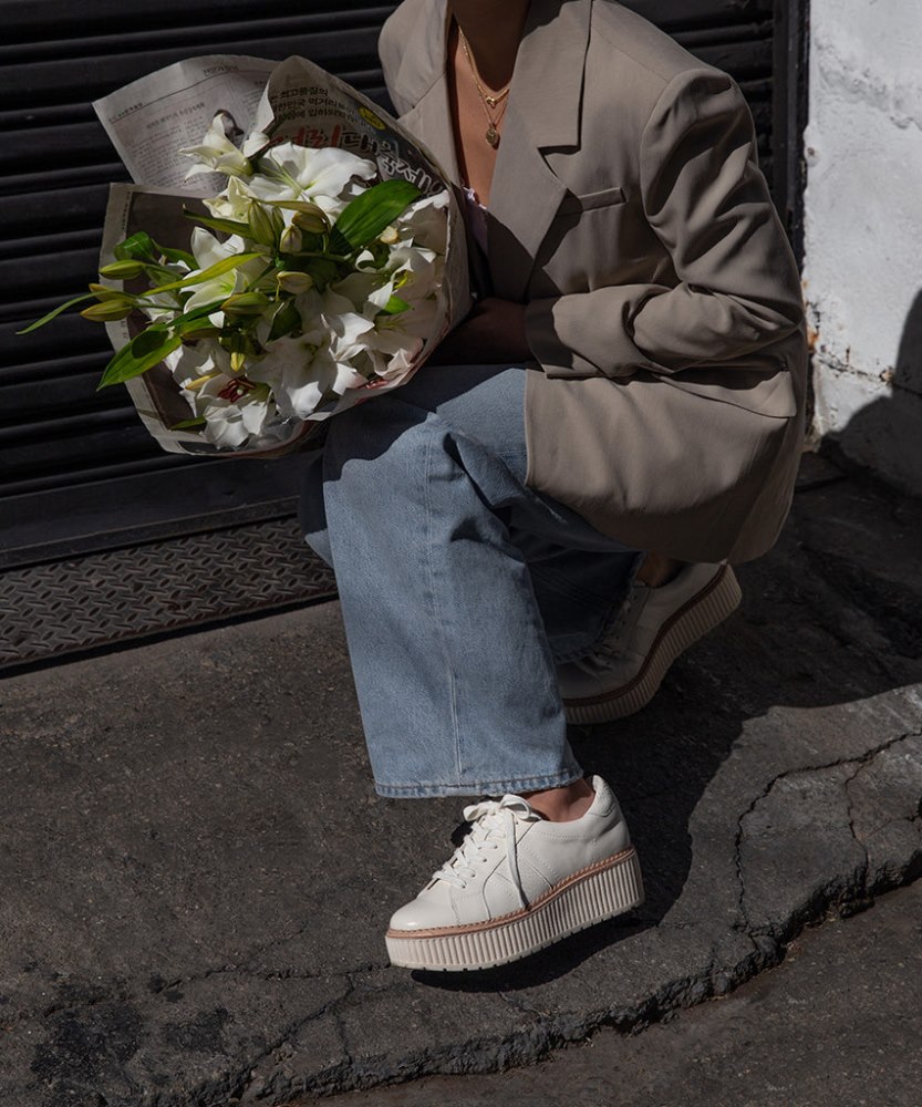 Dolce Vita Tiger Sneakers White Leather