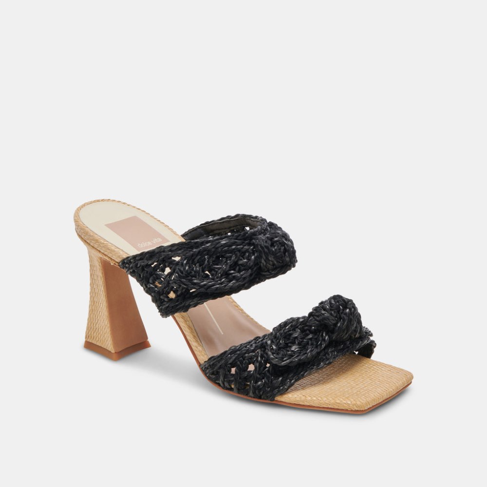 Dolce Vita Niyah Heels Onyx Raffia