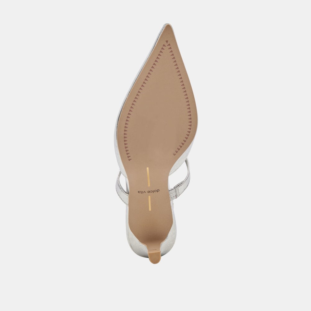 Dolce Vita Kanika Mid Heels Silver Distressed Leather