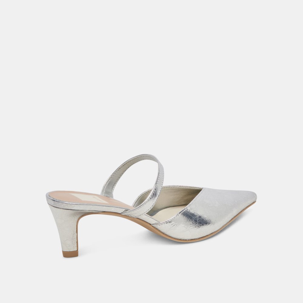 Dolce Vita Kanika Mid Heels Silver Distressed Leather