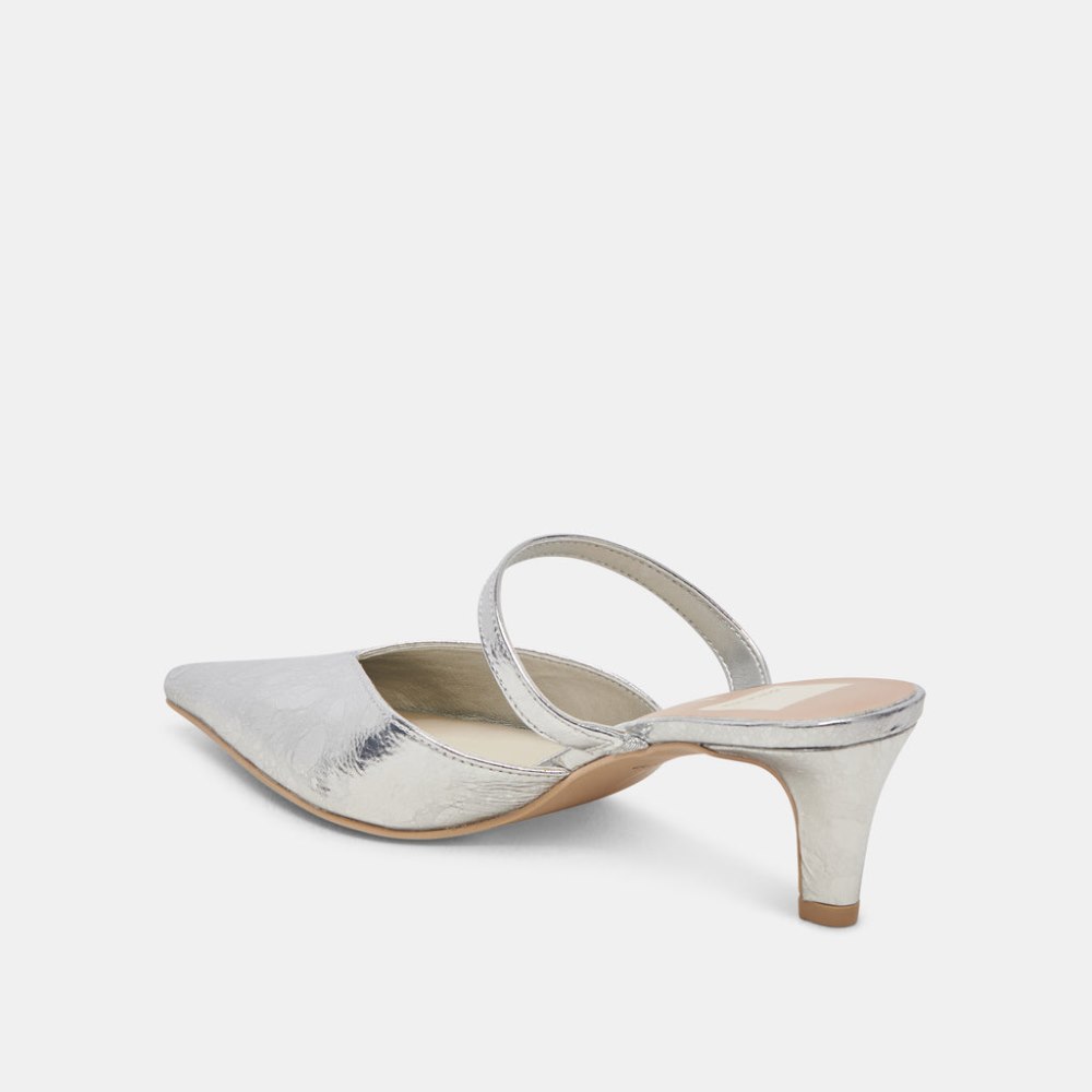 Dolce Vita Kanika Mid Heels Silver Distressed Leather