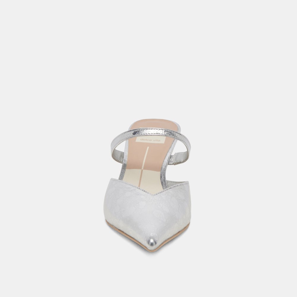 Dolce Vita Kanika Mid Heels Silver Distressed Leather