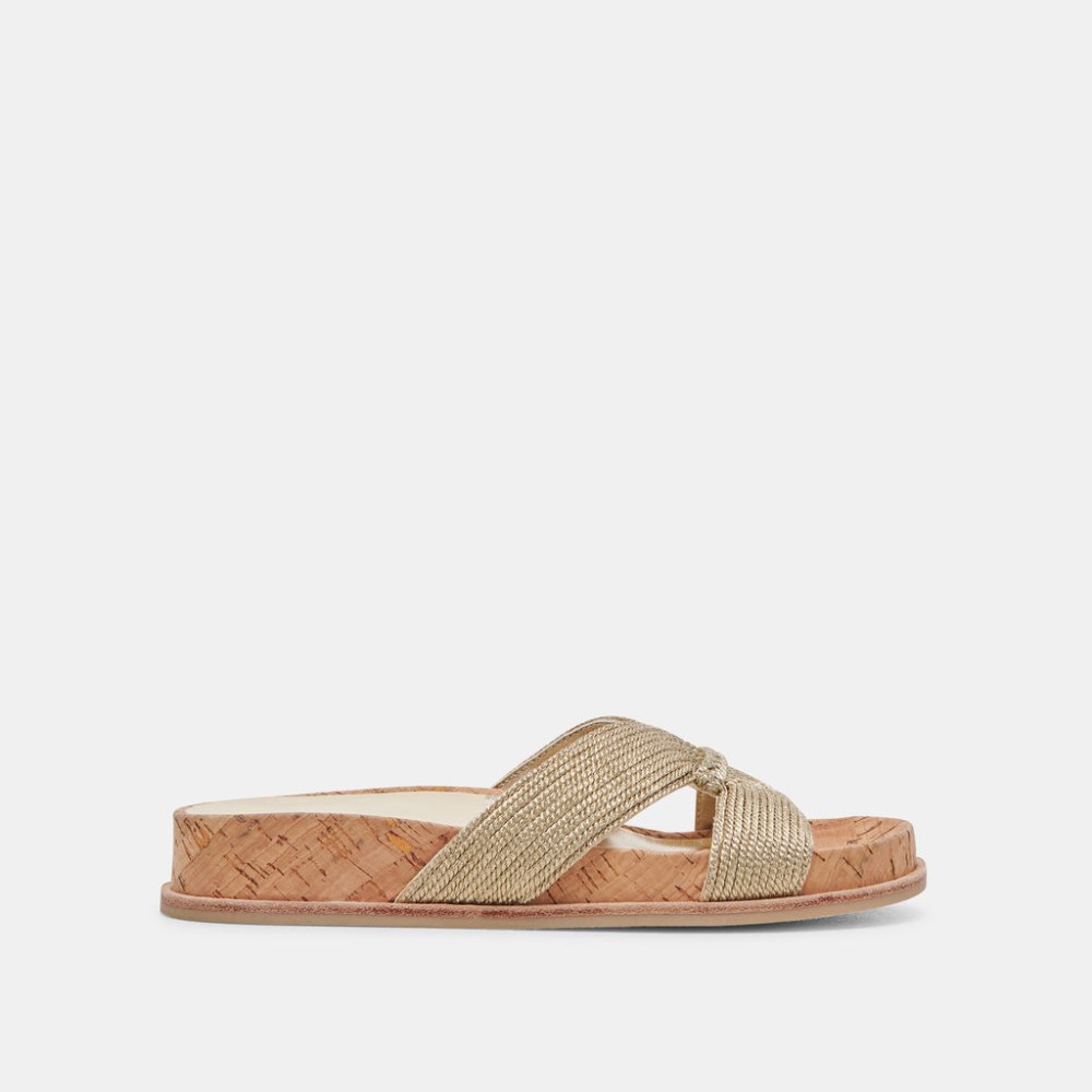 Dolce Vita Selda Sandals Gold Raffia