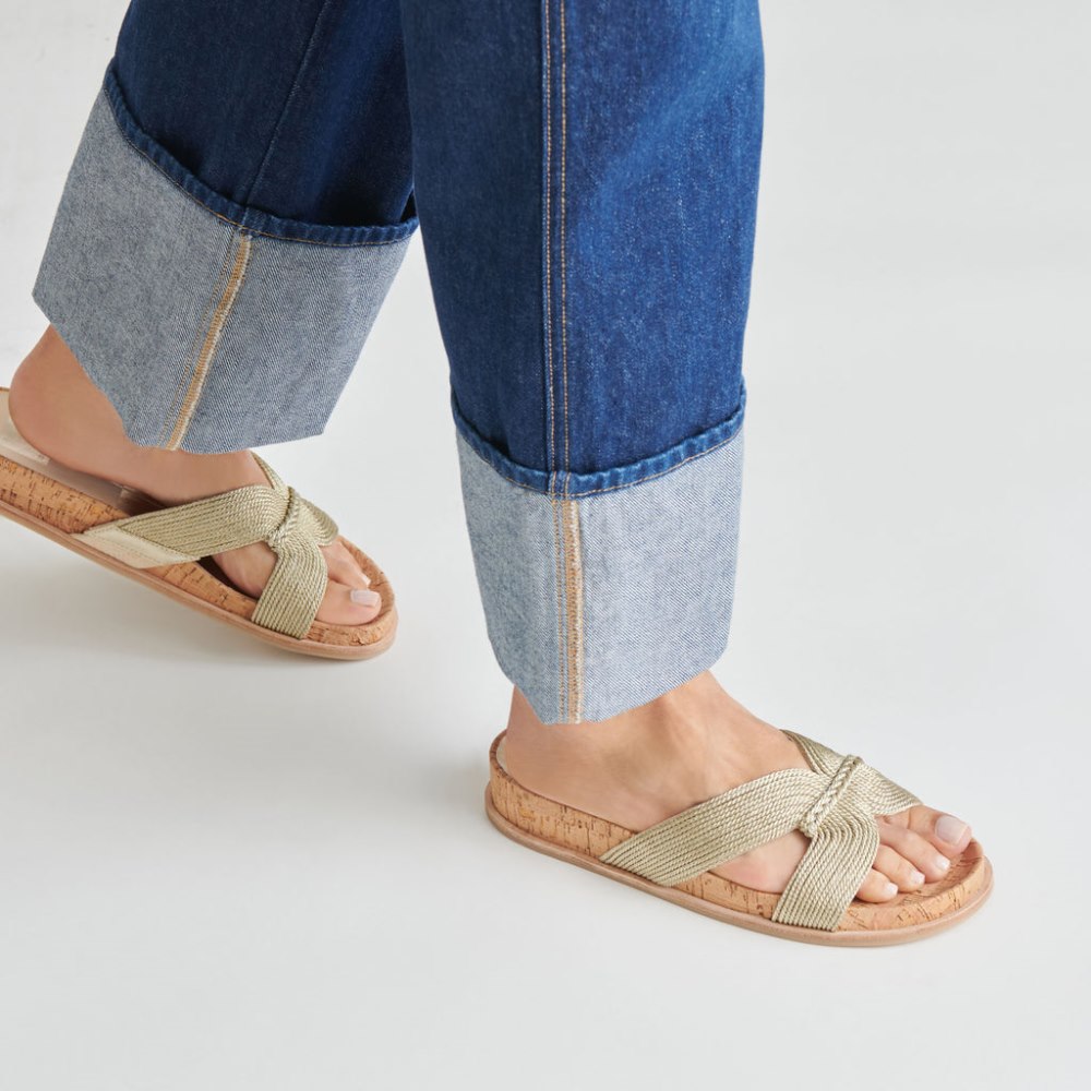 Dolce Vita Selda Sandals Gold Raffia
