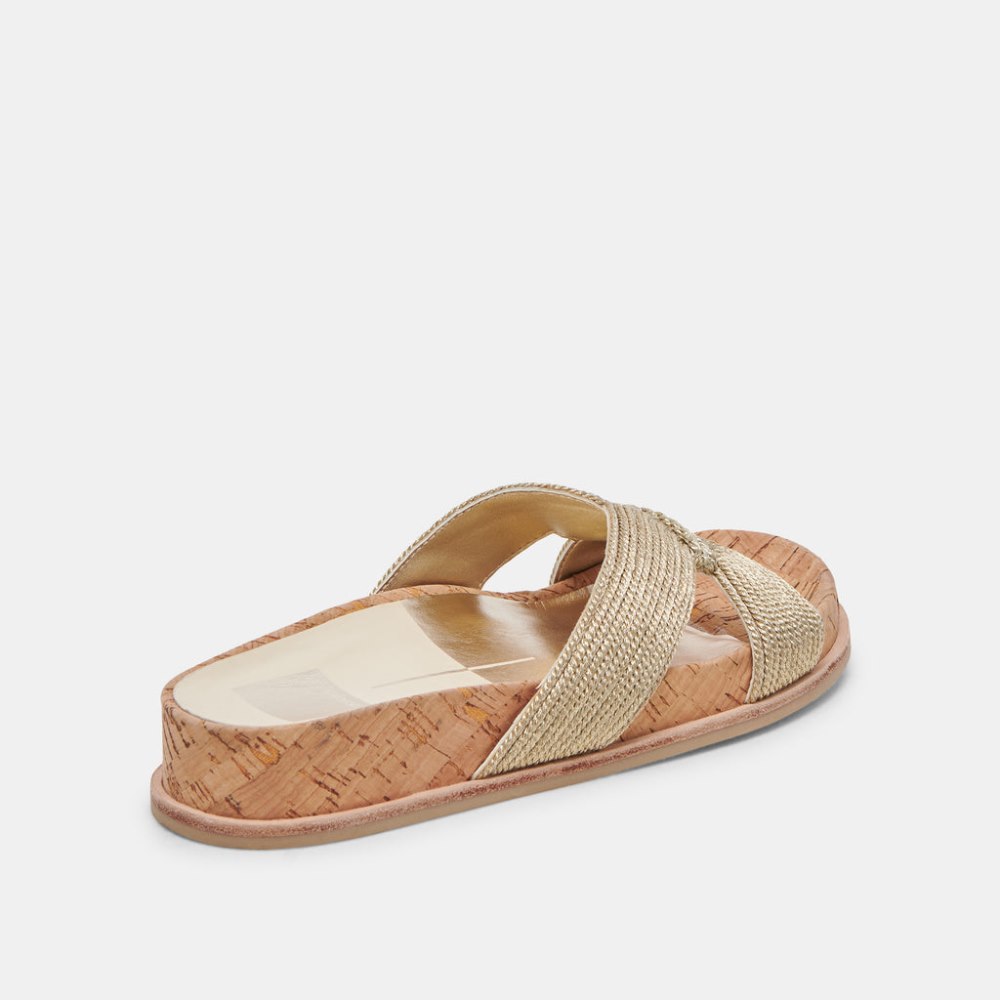 Dolce Vita Selda Sandals Gold Raffia