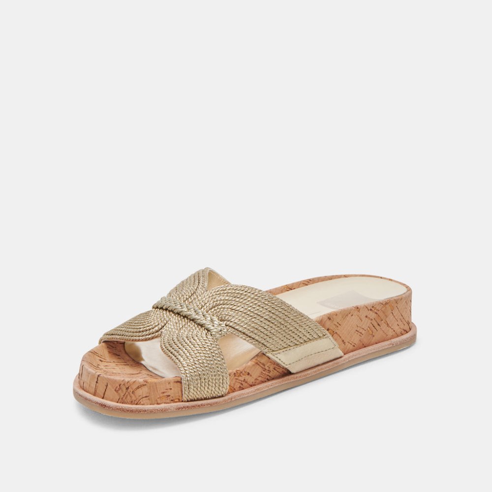 Dolce Vita Selda Sandals Gold Raffia