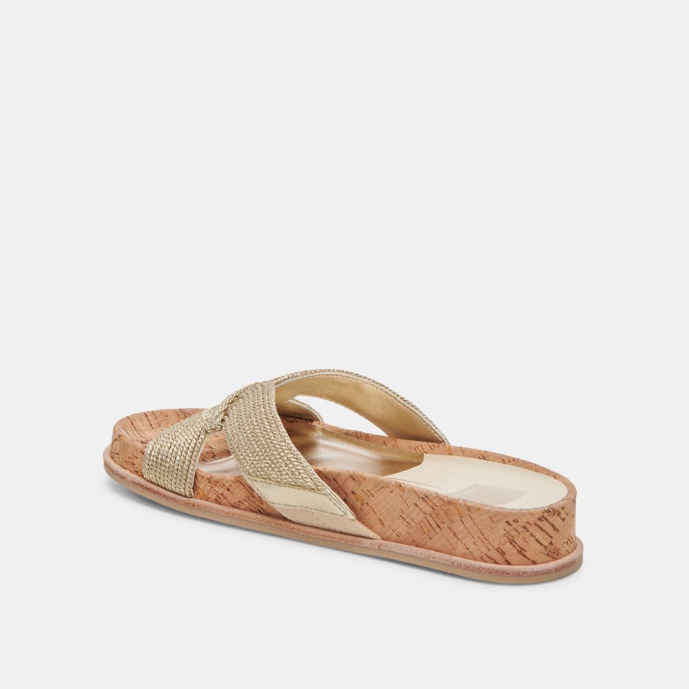 Dolce Vita Selda Sandals Gold Raffia