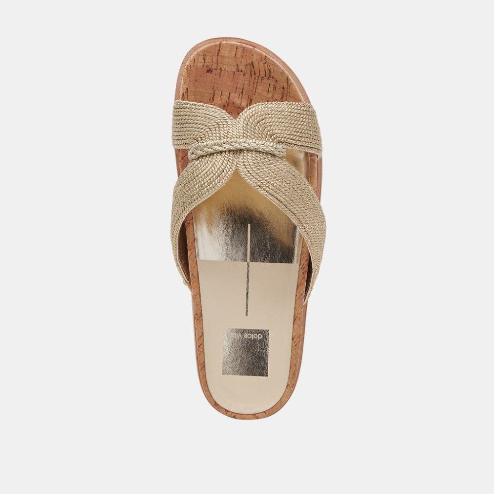Dolce Vita Selda Sandals Gold Raffia