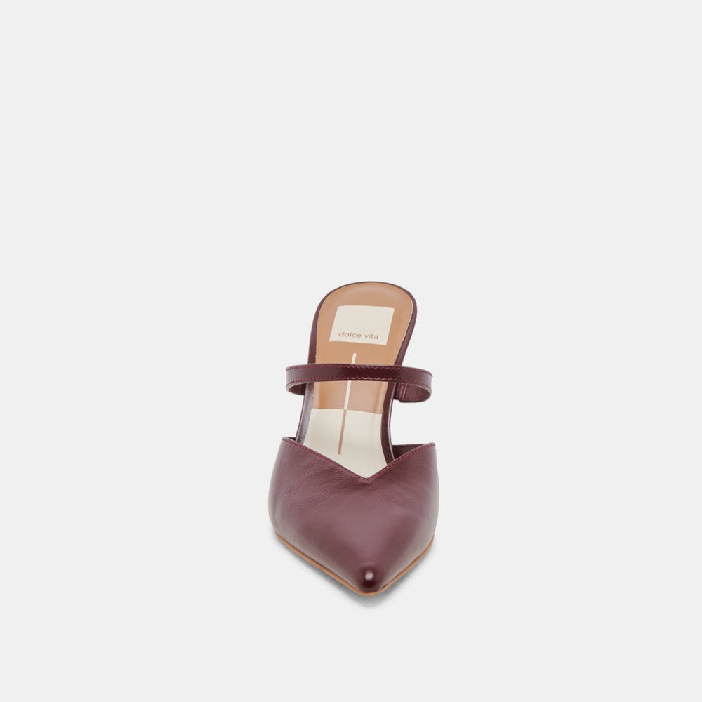 Dolce Vita Kanika Heels Burgundy Crinkle Patent