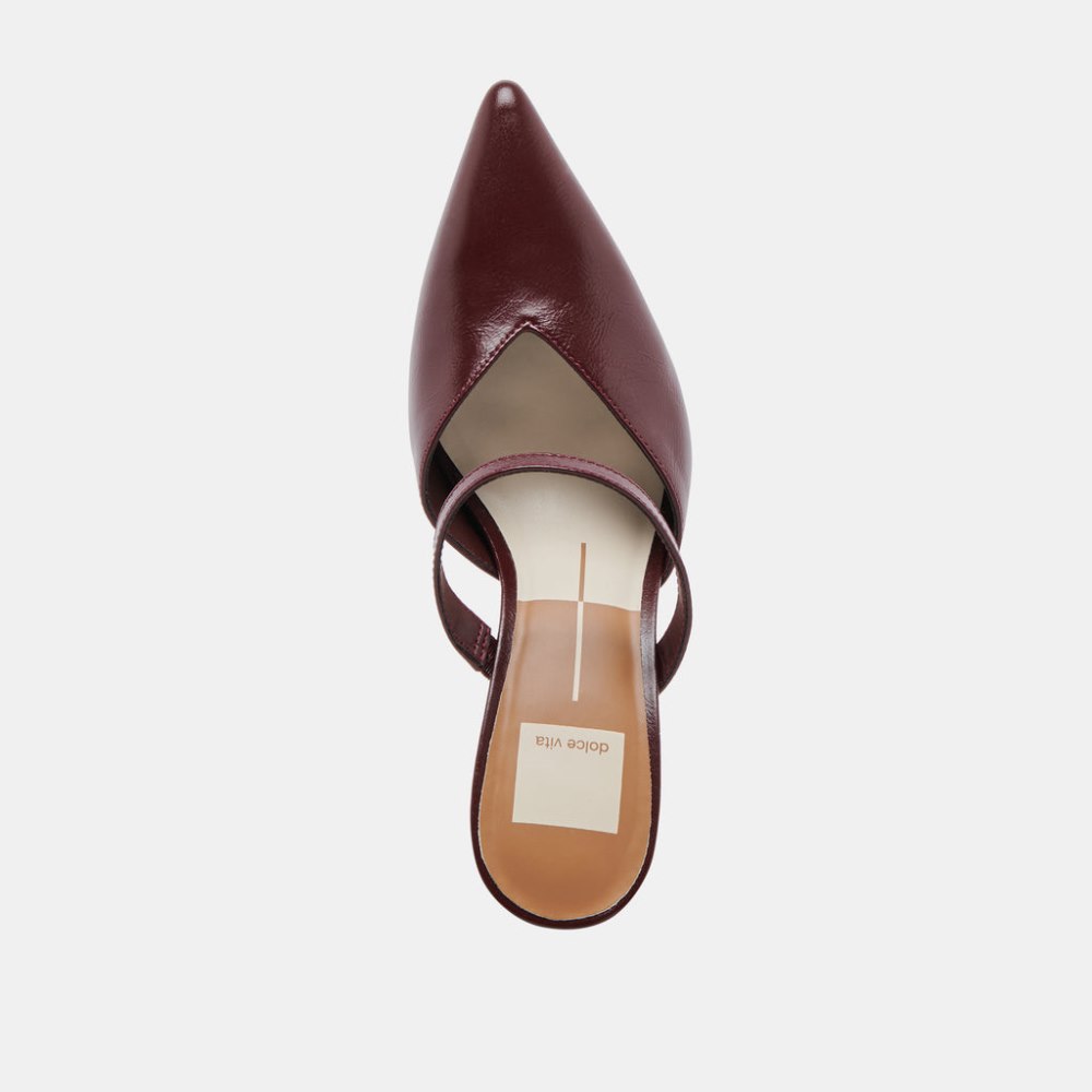 Dolce Vita Kanika Heels Burgundy Crinkle Patent