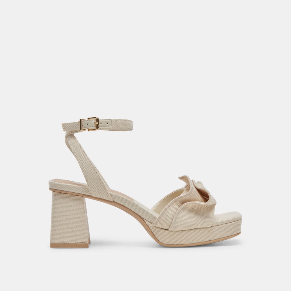 Dolce Vita Cheer Heels Ivory Raffia