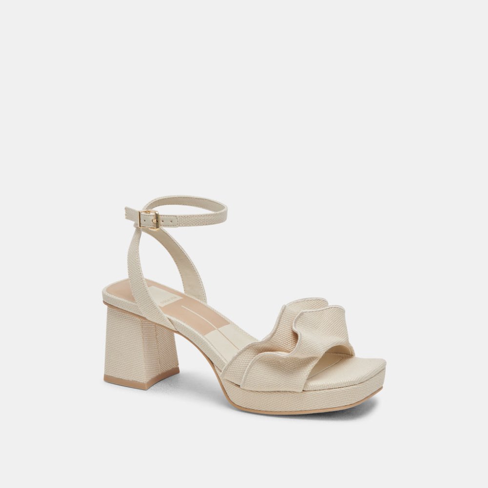 Dolce Vita Cheer Heels Ivory Raffia