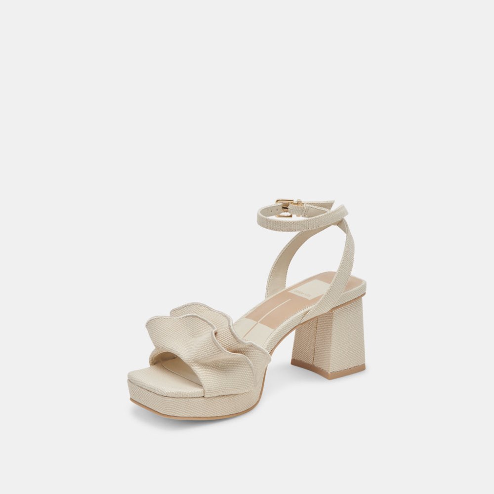 Dolce Vita Cheer Heels Ivory Raffia