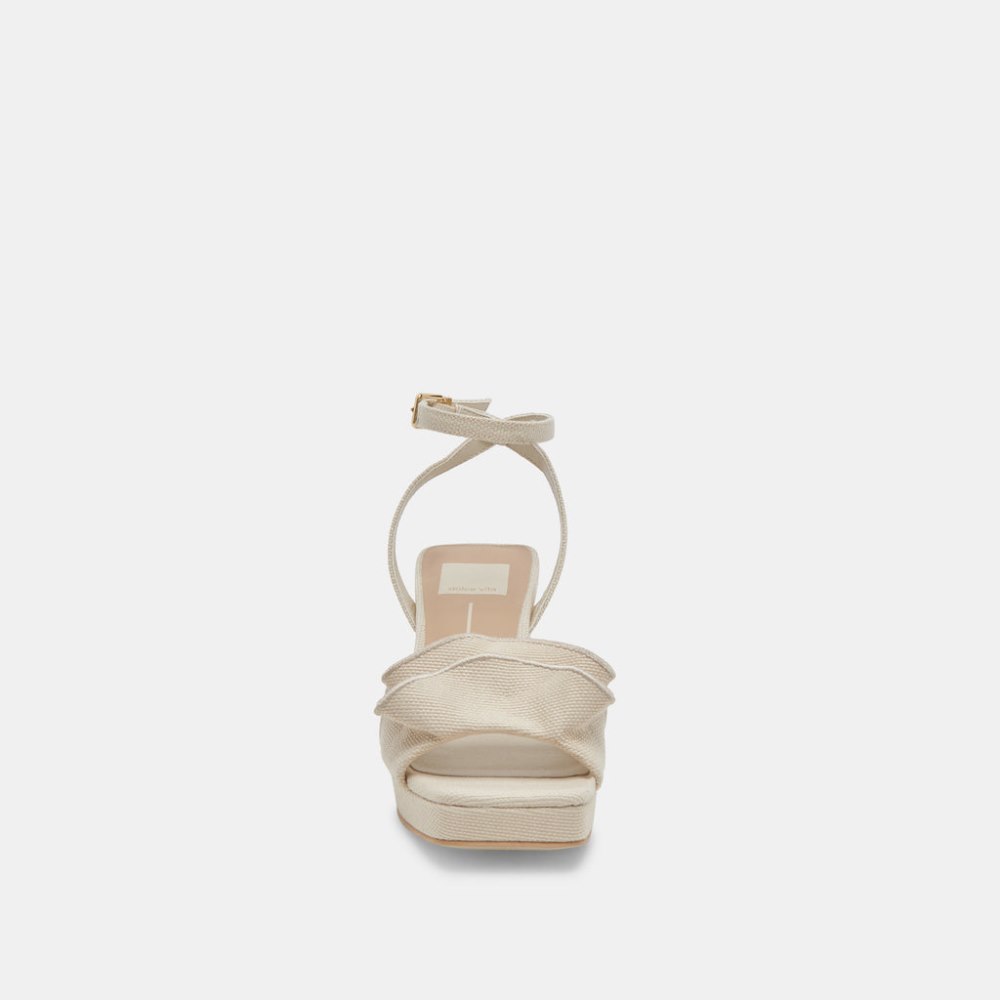 Dolce Vita Cheer Heels Ivory Raffia