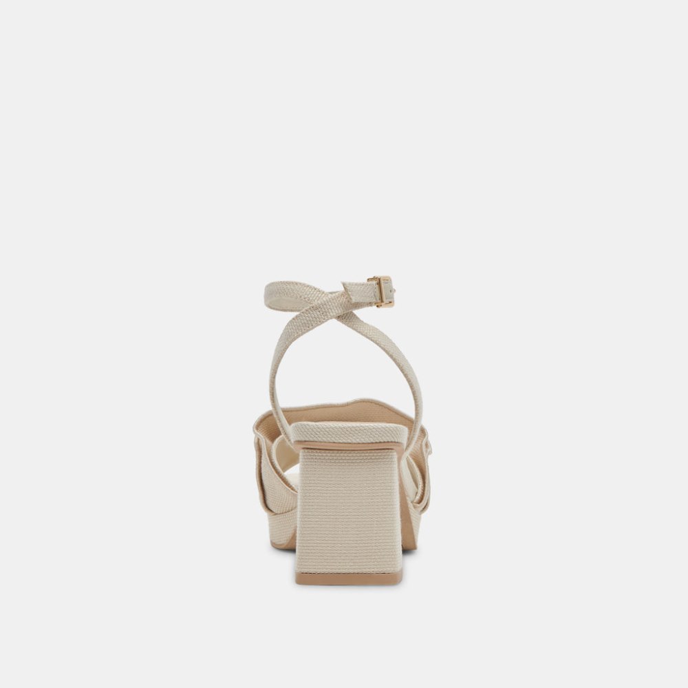 Dolce Vita Cheer Heels Ivory Raffia