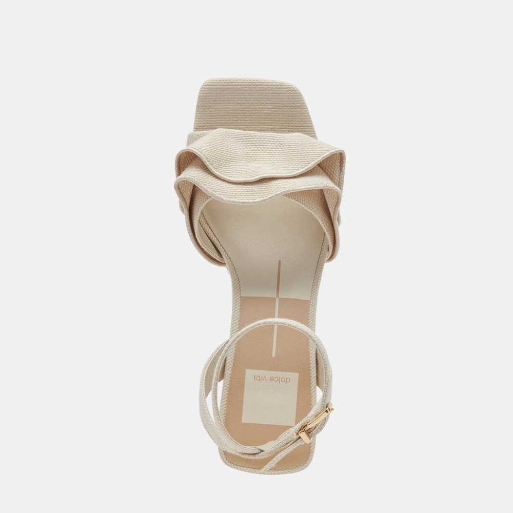 Dolce Vita Cheer Heels Ivory Raffia