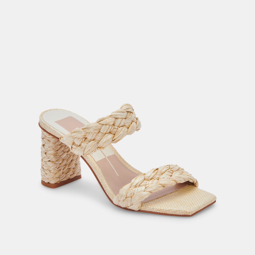 Dolce Vita Paily Raffia Heels Vanilla Raffia