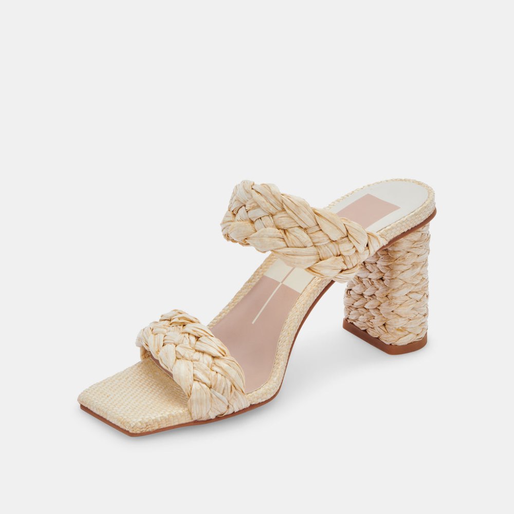 Dolce Vita Paily Raffia Heels Vanilla Raffia