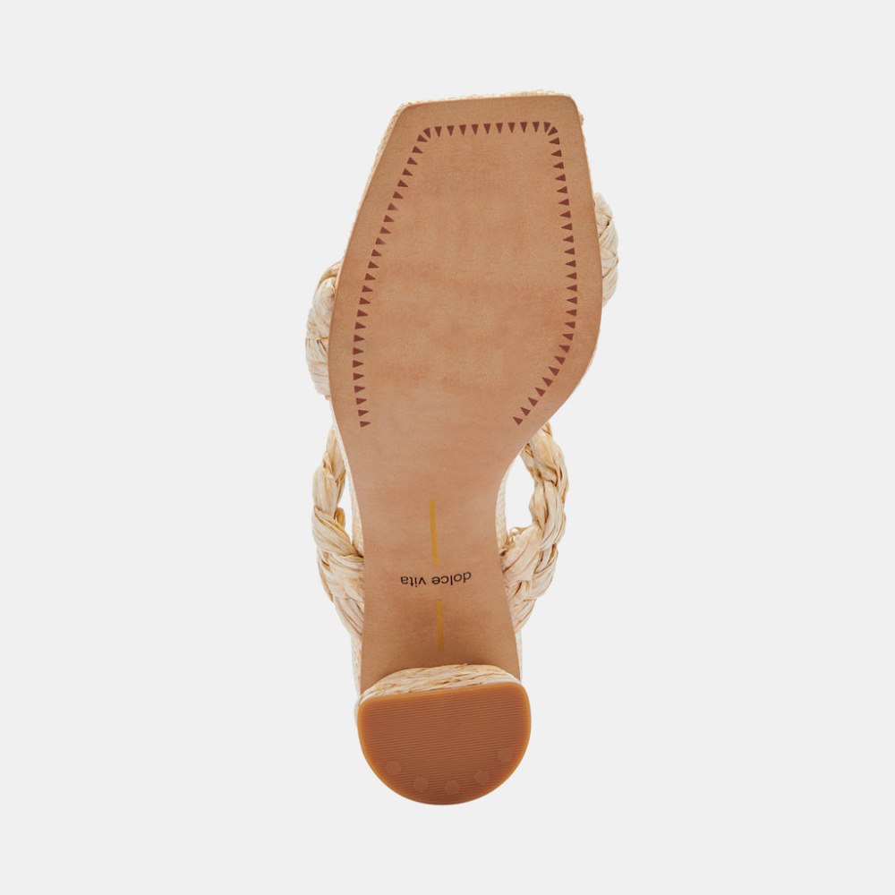Dolce Vita Paily Raffia Heels Vanilla Raffia