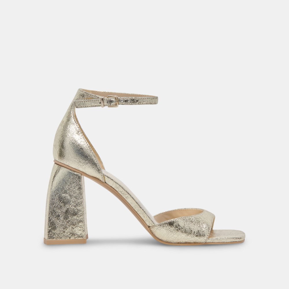 Dolce Vita Janey Heels Platinum Distressed Leather
